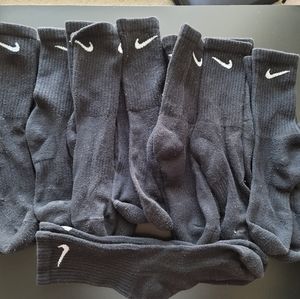 9 pairs Black Nike Crew Socks